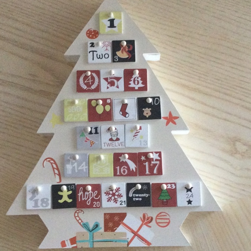 Wooden Advent Calendar with 24 small drawers